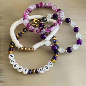 Husky mom bracelet stack